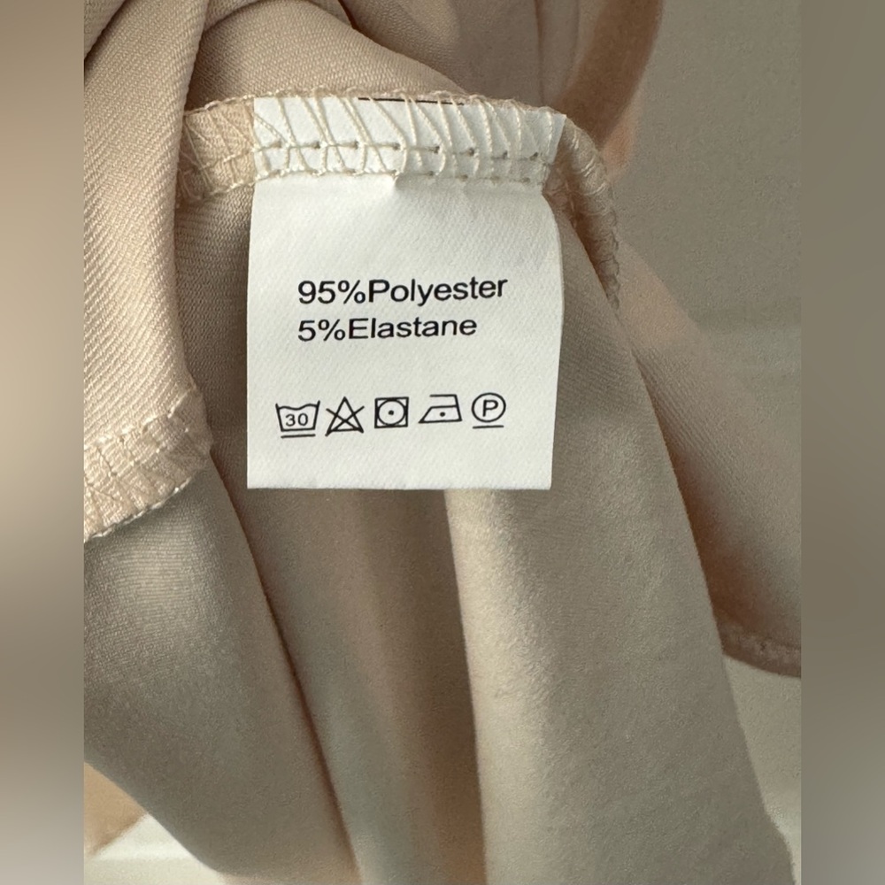 Elegant Cream Long Sleeve Stretchy Maxi Dress with a Slit - Picture 8 of 12